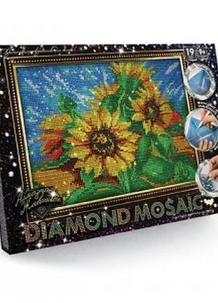 Алмазная живопись diamond mosaic подсолнухи, маленькая, в коробке 35х27х3см, dm-02-02