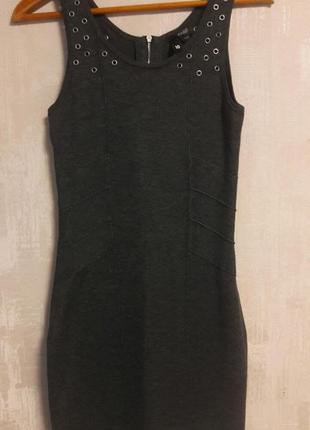 Вискоза, серое короткое платье майка, платье мини h&m divided