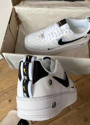 Кроссовки женские, мужские nike air force 1' 07 lv8 ultra черно-белые, найк аир форс низкие классика5 фото