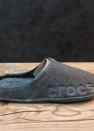 Крокс бая домашние тапцы с теплым мехом серые crocs baya slippers grey3 фото