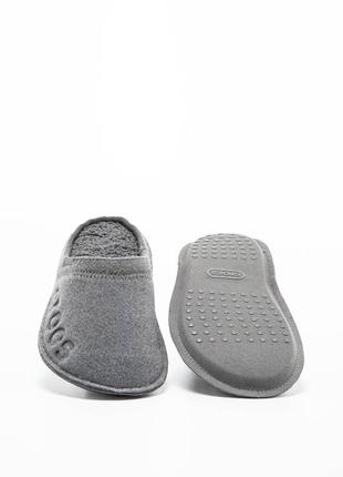 Крокс бая домашние тапцы с теплым мехом серые crocs baya slippers grey5 фото