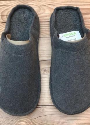 Крокс бая домашние тапцы с теплым мехом серые crocs baya slippers grey6 фото