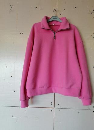 Флисовая кофта плюш тедди ярко-розовый цвет флісова кофта плюш тедді яскраво-рожевий колір