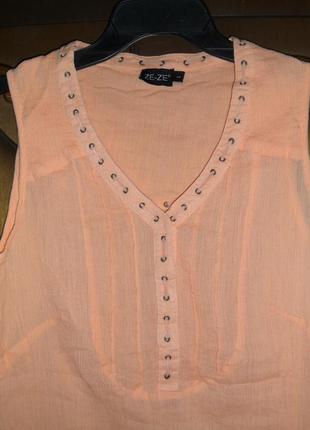 Блузочка марлевая персиковая3 фото