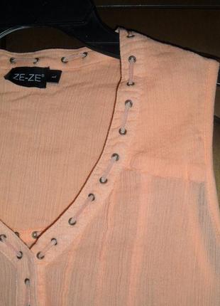 Блузочка марлевая персиковая4 фото