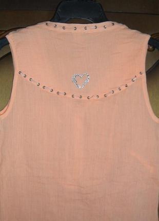 Блузочка марлевая персиковая5 фото
