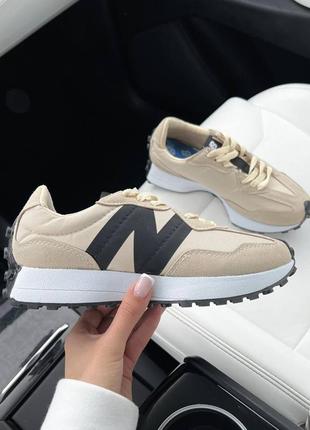 Женские кроссовки new balance 327 beige black new