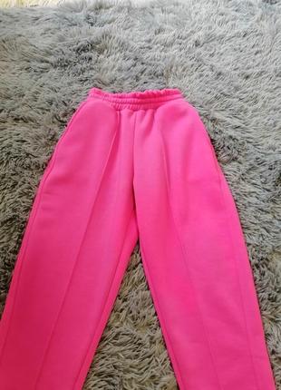 Яркие розовые цвета фуксия штаны на флисе яскраві рожеві кольори фуксія штани на флісі2 фото