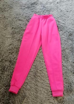 Яркие розовые цвета фуксия штаны на флисе яскраві рожеві кольори фуксія штани на флісі6 фото