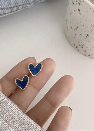 Сережки гвоздики сердечко на подарок