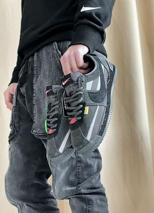 Кросівки union x nike cortez nylon grey black