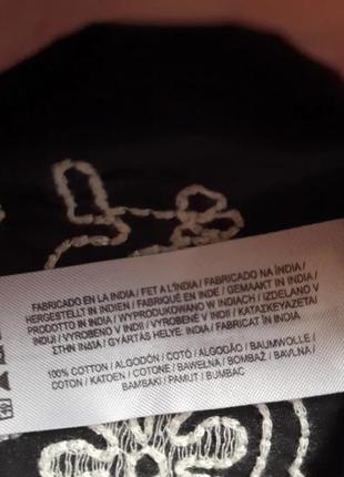 Primark чёрный сарафан с вышивкой р 12 . сток хлопок10 фото