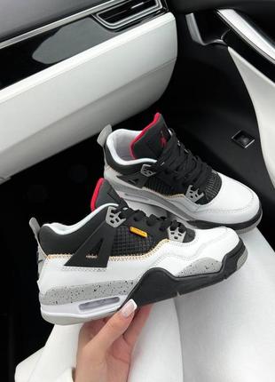 Кросівки nike air jordan retro 4 white black new