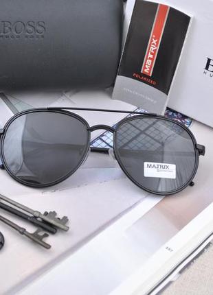 Фірмові чоловічі сонцезахисні круглі окуляри matrix polarized mt8405