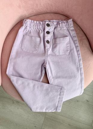 Лиловые джинсы мом на девочку 98-104, 110-1161 фото