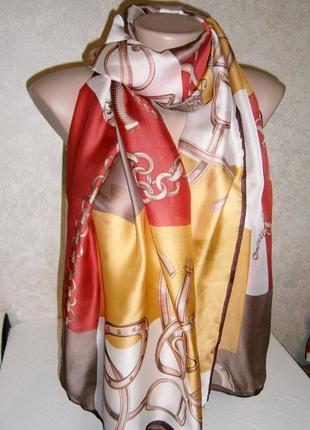Шикарный, большой женский шарф с натуральным шелком.5 фото
