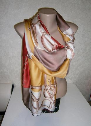 Шикарный, большой женский шарф с натуральным шелком.6 фото