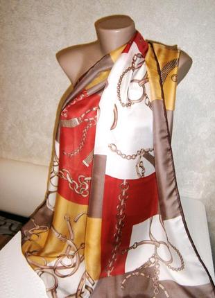 Шикарный, большой женский шарф с натуральным шелком.7 фото