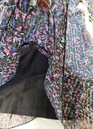 Короткое воздушное платье в лавандовые мелкие цветочки jacqueline de yong( размер 38)6 фото