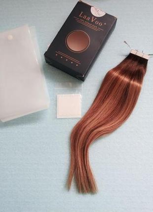 Женские ленты, тейпы, волосы для наращивания 20шт. пепельный омбре #3.8.24 laavoo