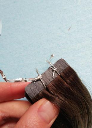 Женские ленты, тейпы, волосы для наращивания 20шт. пепельный омбре #3.8.24 laavoo