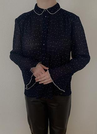 Плисерированная рубашка в винтажном стиле numph