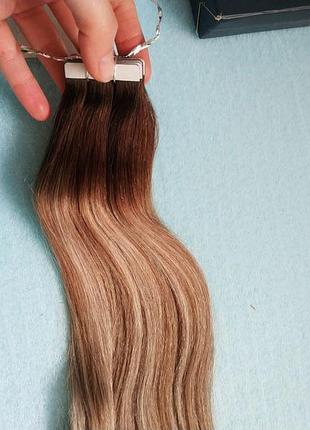 Женские ленты, тейпы, волосы для наращивания 20шт. пепельный омбре #3.8.24 laavoo