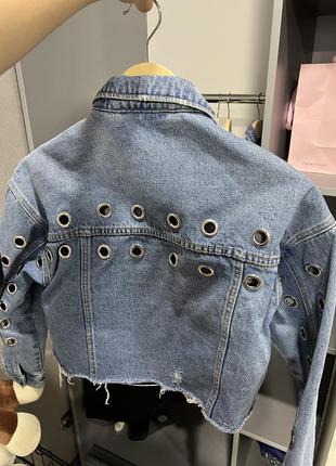 Джинсовка джинсовая куртка пиджак короткая укорочённая3 фото