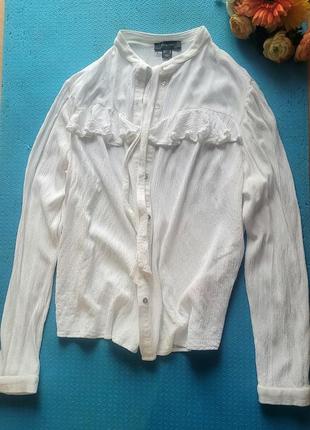 Блуза рубашка жатка вискоза с воланом завязками