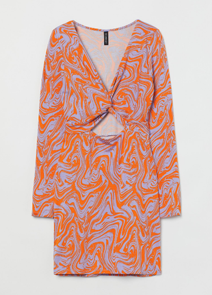 Платье с вырезом с рисунком, с рукавами h&amp;m