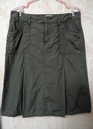 Юбка в стиле милитари цвета хаки