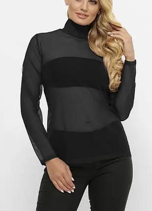 Новый гольф сетка чёрный женский гольфик сеточкой водолазка