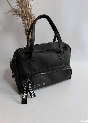 Черная спорт сумка, большое содержание женская сумка4 фото