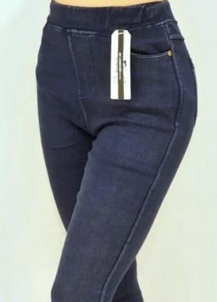44-46 р. теплые женские джеггинсы джинсы на меху зима дешево3 фото