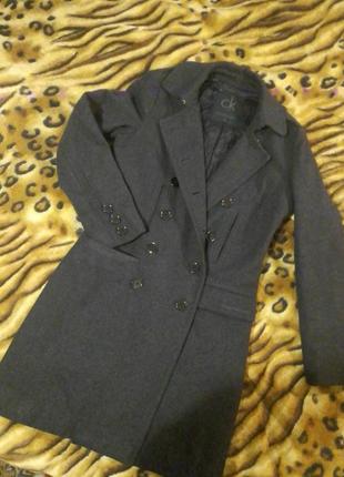 Люксовое брендовое пальто, темно серое1 фото