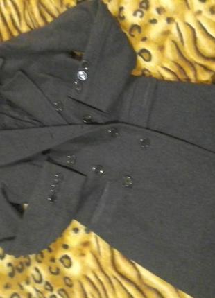 Люксовое брендовое пальто, темно серое5 фото