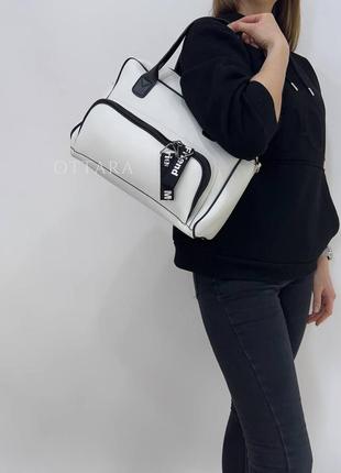 Белая спорт сумка, женское большое содержимое сумка для ноутбука3 фото