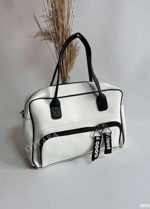 Белая спорт сумка, женское большое содержимое сумка для ноутбука4 фото