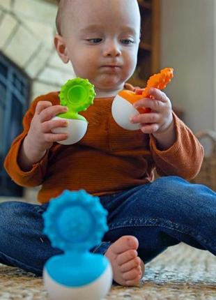 Прорізувач-неваляшка fat brain toys dimpl wobl помаранчевий (f2172ml)3 фото