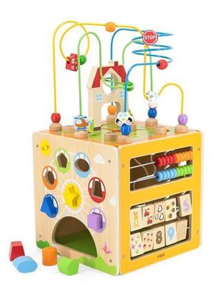 Дерев'яний бизикуб viga toys 5 в 1 (44591)1 фото