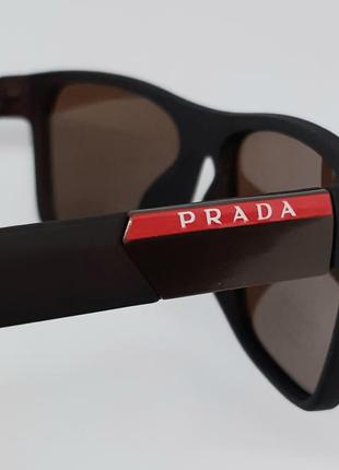 Чоловічі в стилі prada сонцезахисні окуляри коричневі матові поляризовані8 фото