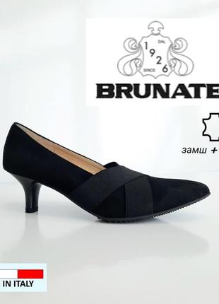 Brunate (италия) туфли лодочки замш + кожа