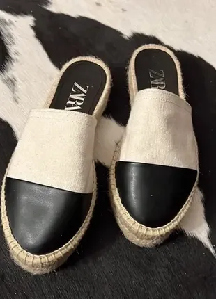 Zara стильные эспадрили шлепанцы