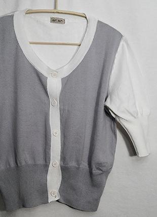 Knit knit, свитер джемпер кардиган хлопок белый серый, made in italy6 фото