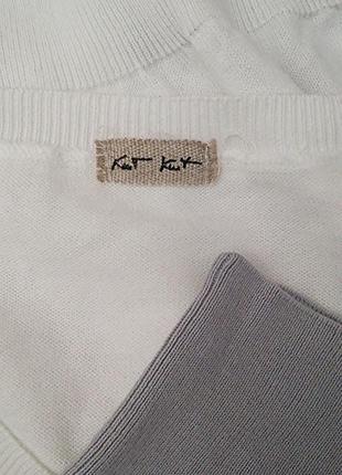Knit knit, свитер джемпер кардиган хлопок белый серый, made in italy5 фото