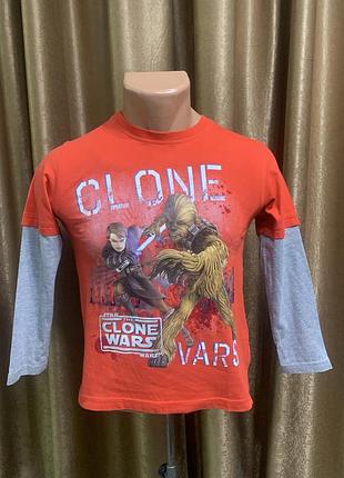 Футболка з довгим рукавом george star wars колір червоно-сірий розмір на зріст 122-128 см, 7-8 років