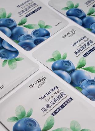 Тканевая маска для лица с экстрактом черники, 30г. bioaqua wonder facial mask,30g.