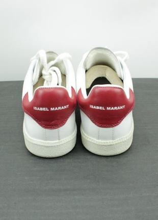 Дизайнерські шкіряні кроссівки isabel marant white & red billyo sneakers6 фото