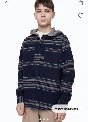 Рубашка с капюшоном, h&m, 13-14 лет