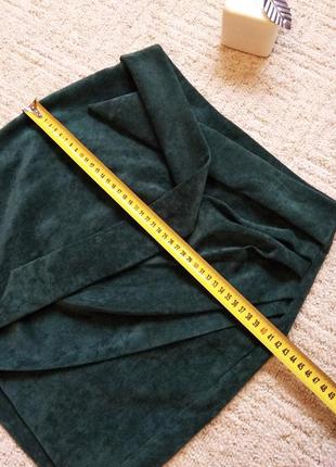 Велюрова спідниця на запах, велюровая юбка размер 34/xs/428 фото